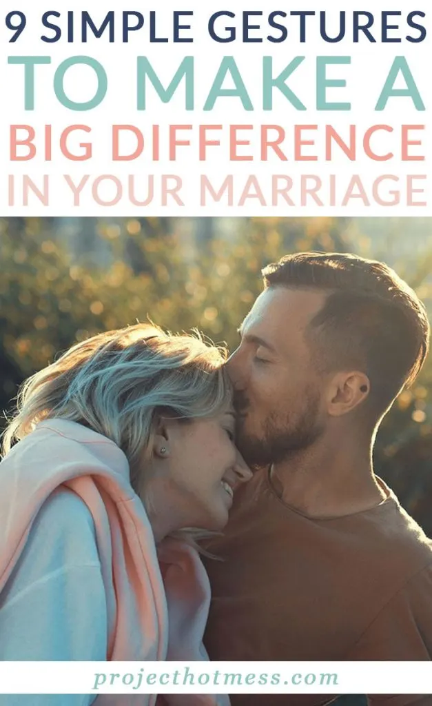 A happy marriage isn't often made up of all the big things. Instead, a happy marriage relies on the little things, the simple gestures you do each day that make a big difference to your marriage. Use these simple gestures as ideas to add into you day and see how much your marriage improves (or maybe you're doing them already!!)