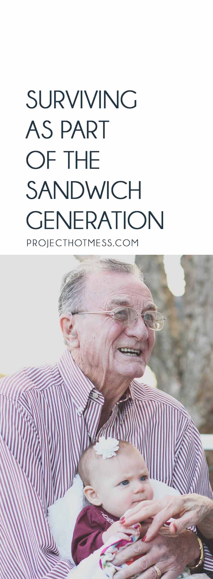 Do you know about the Sandwich Generation? You may very well be part of it. And surviving is tough - there's so much demand on your time and so much stress. Here's how you can get through it.