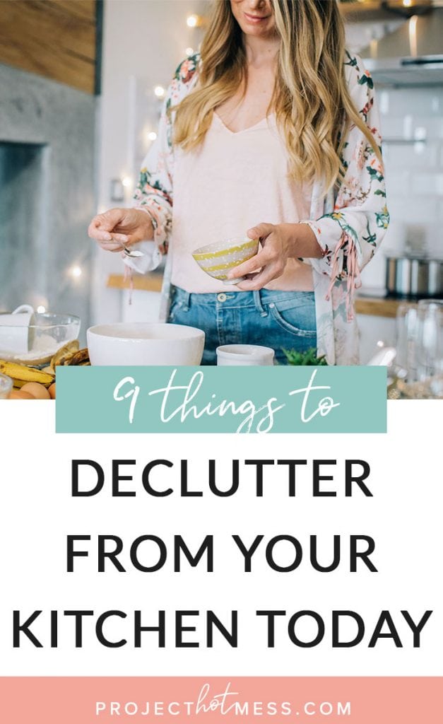 Your kitchen can be a place that stores so much clutter without you even realising it! Get on top of the chaos with these 9 things you can declutter from your kitchen today.