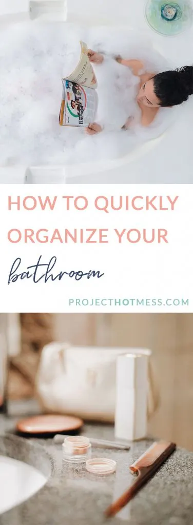Have you been putting off organizing your bathroom? Here are a few tips on how I was able to declutter this room in one hour that you can use to quickly organize your bathroom!