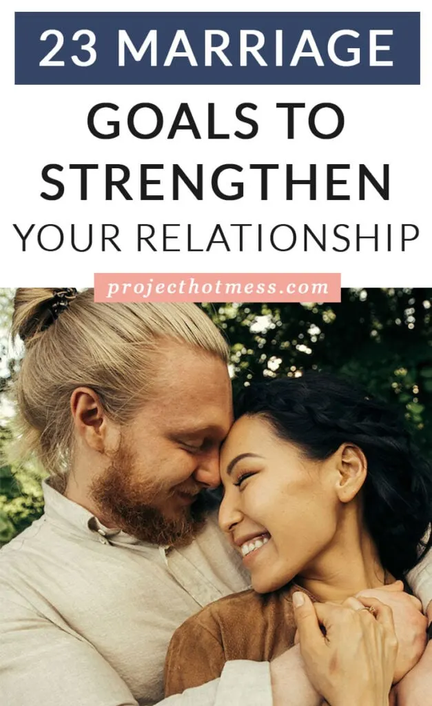 Looking for a simple way to strengthen your marriage? Setting marriage goals are a great way to avoid complacency in marriage and improve your relationship.
