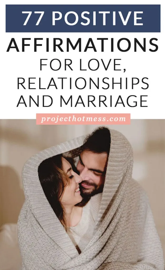 Whether you're looking to attract new romantic love into your life, reignite the flames of old love, add more spark to your relationship, or find love within, these 77 positive affirmations for love will have you covered.
