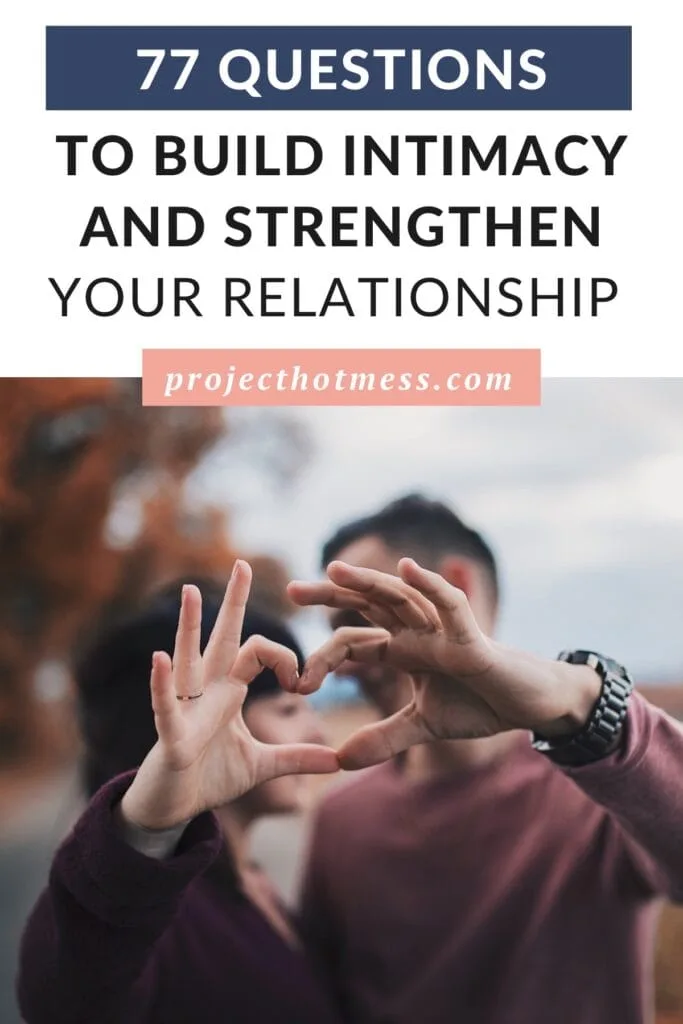 We've all heard that communication is important in a relationship, but sometimes it's hard to know what to say. The easiest way to spark conversations and encourage communication is to use conversation starters and ask questions. Here are 77 questions to build intimacy and strengthen your relationship.